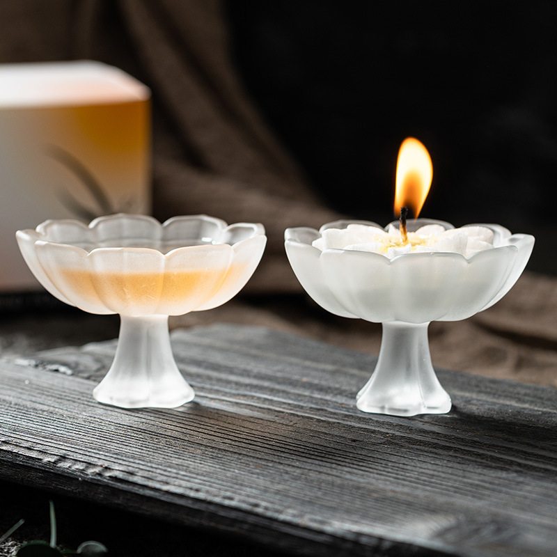 莲花盏香薰蜡烛室内家用香摆件手氛熏香持久生日感高级伴礼物女生
