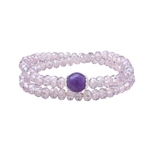 AJIDOU阿吉豆手链女时尚潮流简约百搭水晶双层叠戴新中式国风手串