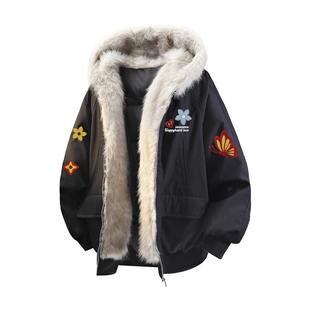 查尔斯桃心新款座山雕连帽羽绒服男90鸭绒冬季加绒加厚防寒外套潮