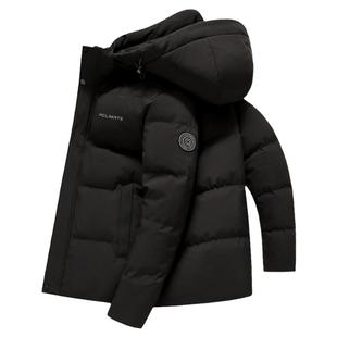 加厚加绒鸭鸭中老年羽绒服男士短款爸爸冬装外套商务大码爷爷装HG