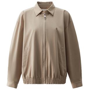 OCHIRLY欧时力  饰牌宽松风衣夹克外套女卡其色流行秋冬尖货