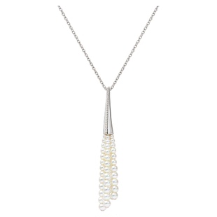 拂光小扫帚珍珠项链高级轻奢小众长款毛衣链