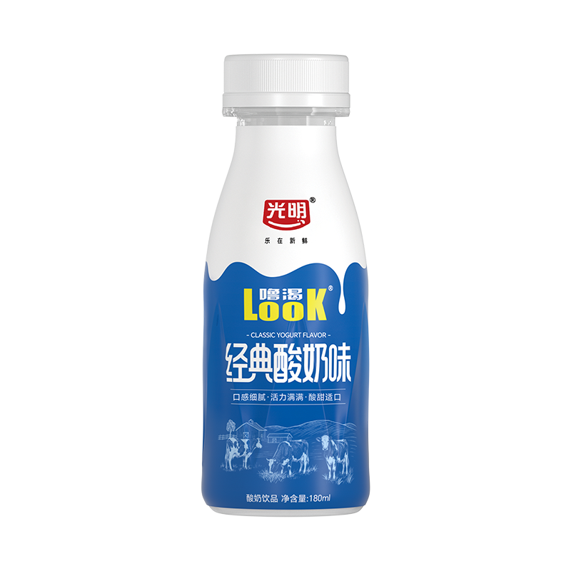 光明LOOK正品常温原味酸奶饮品185ml12瓶整箱益生菌酸牛奶保存