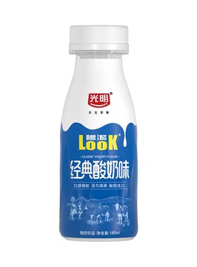 光明LOOK正品常温原味酸奶饮品185ml12瓶整箱益生菌酸牛奶保存