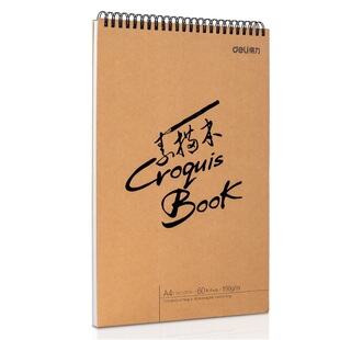 得力素描本A4美术素描纸学生八开画纸16k空白图画本速写本画画本加厚8K绘画本手绘本儿童美术生专用初学者