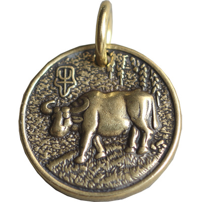 创意黄铜钥匙扣链纯铜手工十二生肖牌子本命年吊坠汽车书包包挂件