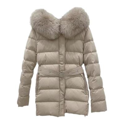 韩国代购狐狸毛领短款收腰羽绒服