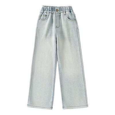 女童加绒裤子秋冬中大童牛仔裤