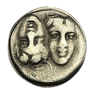 古希腊银币色雷斯复刻古币纯银双子座星座礼物戒指定制镶嵌小硬币