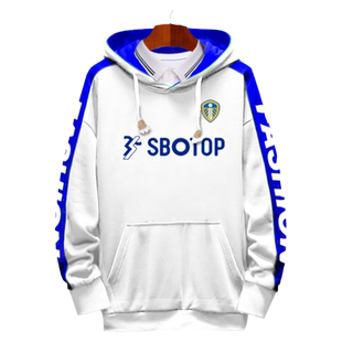 利兹联队服罗德里戈白玫瑰足球迷服连帽卫衣薄款男加绒外套球衣服