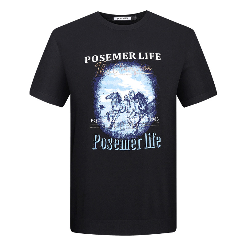 Posemer/堡马短袖凉感冰岛纱T恤