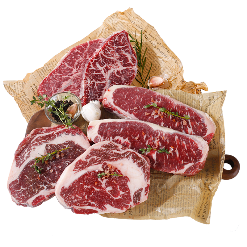 肉管家原切Choice精选级谷饲西冷眼肉板腱牛排1.4kg冷冻生鲜牛扒