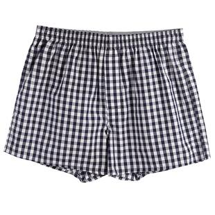 ab内衣男平角裤纯棉梭织阿罗裤格纹透气宽松大码男四角短裤0099