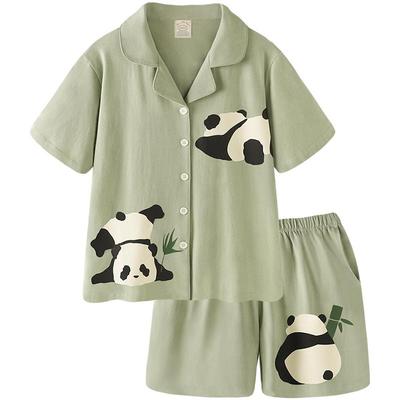 情侣睡衣夏季薄款纯棉短袖家居服