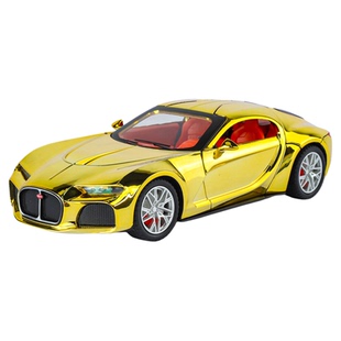 合金车模1比24布加迪大西洋跑车仿真模型汽车电镀版收藏摆件玩具