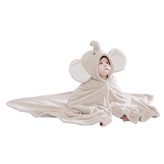 babygreat婴儿浴巾斗篷儿童小象浴袍带帽宝宝裹巾吸水速干四季