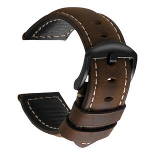 复古疯马皮表带真皮男20 22 24 26mm代用天梭美度沛纳海441卡西欧