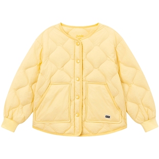 笛莎童装女童羽绒服2025新款秋冬装中大童儿童棒球领轻薄保暖外套