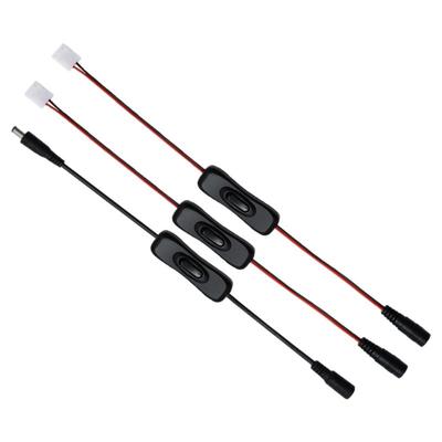 免焊连接器卡扣线DC开关线接头LED软灯带5050 3528公母电源连接线