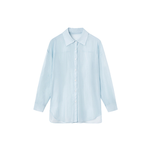 帕特纳天丝凉感衬衫新款白色外套休闲女装轻薄衬衣高级设计感小衫