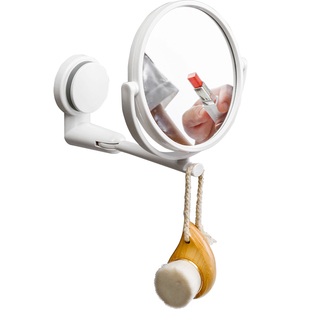 镜子贴墙自粘吸盘免打孔化妆镜浴室双面放大化妆镜壁挂可折叠旋转