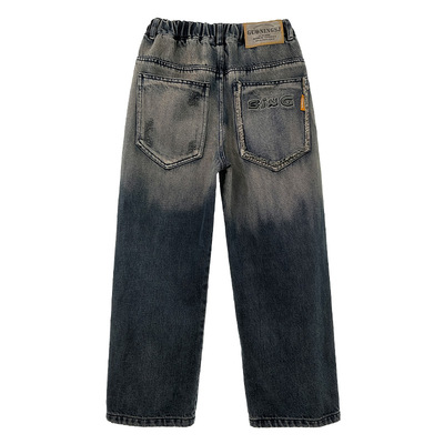 儿童牛仔裤秋冬款加厚长裤