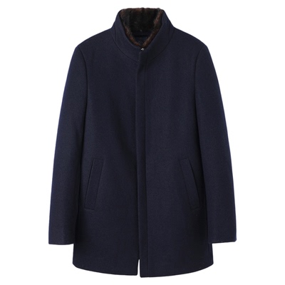 水貂毛领羽绒内胆羽绒服品牌剪标