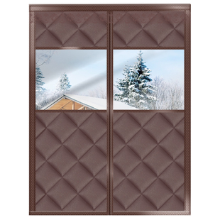 开窗棉门帘加厚家用冬季防风保暖免打孔隔断帘冬天密封保温挡冷气