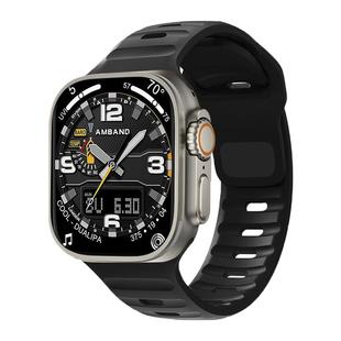 适用iwatch ultra2/3手表表带非氟橡胶运动硅胶applewatchS10 7se6表带高级新款创生苹果9代女41/44/45/46mm