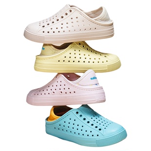 【native官方正品】儿童洞洞拖鞋jeffery纯色海藻包头鞋雨鞋凉鞋