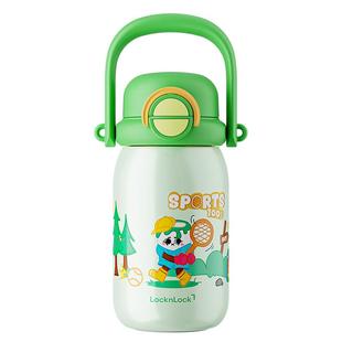 乐扣乐扣保温杯冷热双重奏卡通图案设计双肩背带男款女生一键弹盖