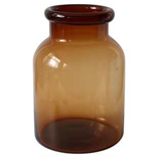 北欧大号棕色落地玻璃花瓶富贵竹龟背叶插花样板间艺术品家居摆件