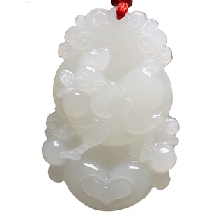 天然阿富汗白玉十二12生肖吊坠鼠牛虎兔龙蛇马羊猴鸡狗猪玉坠玉项