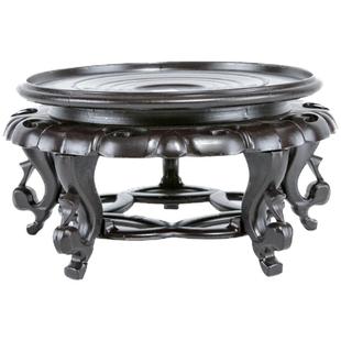 圆形防水花盆底座增高塑料托盘鱼缸架子石头古典花瓶摆件花架底托