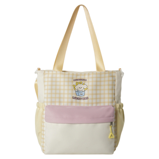 可爱格子补课袋小学生补习袋初中生帆布美术袋可单肩兴趣班学习袋