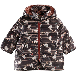 拉比婴儿保暖羽绒服男童中长款女童加厚棉衣服宝宝儿童外套秋冬装