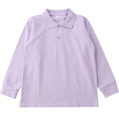 儿童白色t恤长袖男童女童纯棉