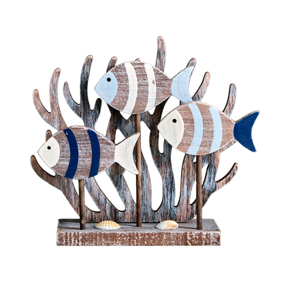 地中海风珊瑚立体鱼客厅玄关摆件