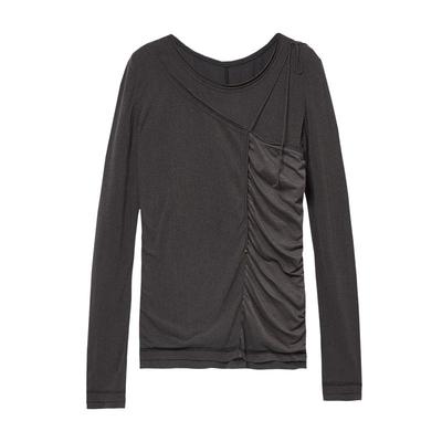 联名气质拼接不对称毛针织衫