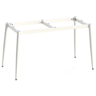 米白色铁艺餐桌架岩板大理石支架玻璃木桌面办公桌支撑桌脚底架子