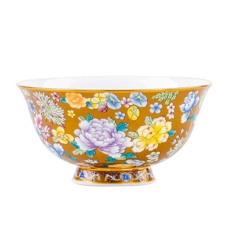 亮玉万花珐琅彩骨瓷餐具套装