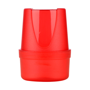 圆形印章盒子单个公张收纳盒便携式印鉴盒财务公章发票章塑料螺纹