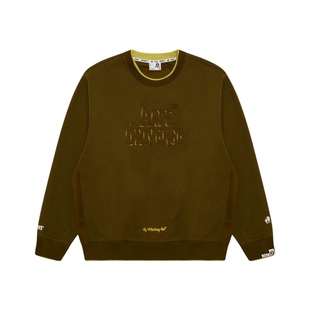 Aape旗舰店男装秋冬撞色拼接字母图案休闲潮流圆领卫衣C384XXP