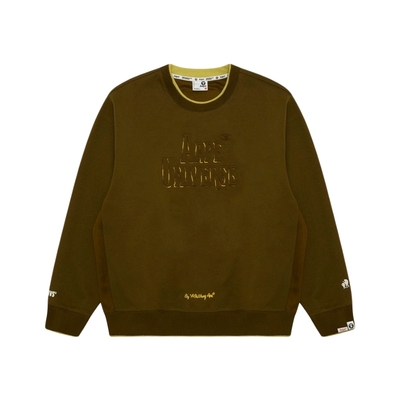 Aape撞色拼接字母图案圆领卫衣