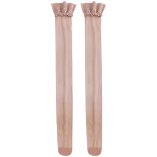 心宇长筒丝袜加长加肥女薄防滑硅胶过膝大腿根部高筒性感蕾丝花边