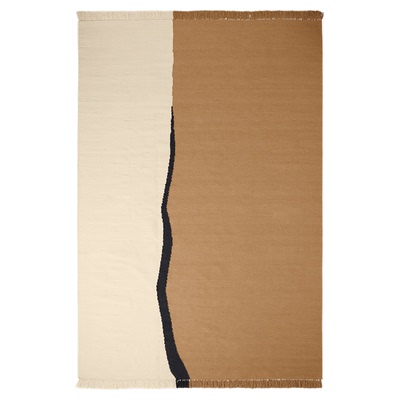 丹麦Ferm Living Soil Kelim拼色羊毛地毯不规则条纹沙发毯地垫