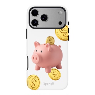 Piggy Bank 发财猪猪手机壳 二合一韩国菲林进口材质磨砂