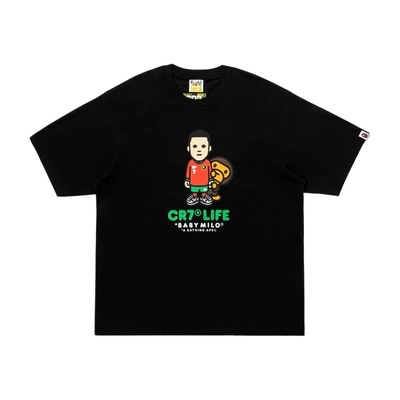 BAPE X CR7 LIFE联名男装26年春夏卡通小猴Q版形象短袖T恤X91010Q