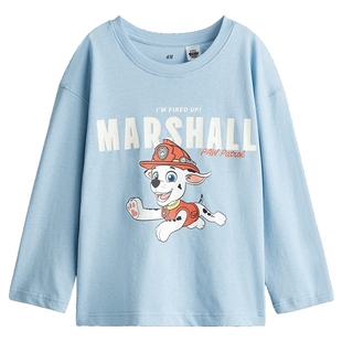 HM童装儿童男童T恤冬季休闲蜘蛛侠打底宽松印花上衣1235745