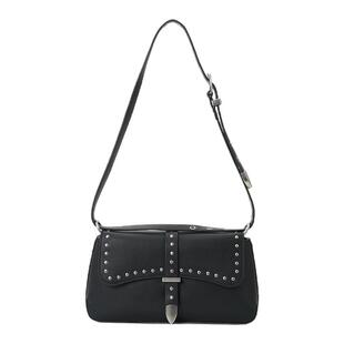 【新年礼物】MOUSSY Office Max真皮铆钉腋下手提包流行质感女包